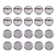 ARRICRAFT 20 Pcs Iron Brooch Clasps Pin Disk Base Pad Bezel Blank Cabochon Trays Backs Bar Diameter 29mm for Badge, Corsage, Name Tags and Jewelry Craft Making Platinum