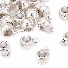 Honeyhandy Tibetan Style Hangers, Bail Beads, Lead Free and Cadmium Free, Cup, Antique Silver Color, about 11.5mm long, 8mm wide, 5.5mm thick, 4.8mm inner diameter, hole: 2mm