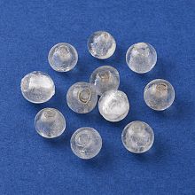 Honeyhandy Handmade Silver Foil Glass Beads, Round, Clear, about 12mm in diameter, hole: 2mm