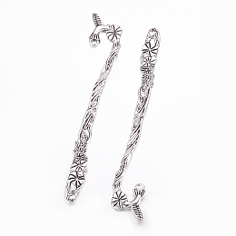 Honeyhandy Tibetan Style Alloy Bookmarks, Lead Free and Cadmium Free, Antique Silver, 123x20x4mm, Hole: 3mm