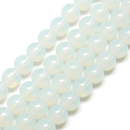 Arricraft Imitation Jade Glass Beads Strands, Round, WhiteSmoke, 4mm, Hole: 0.5mm, about 84pcs/strand, 13 inches