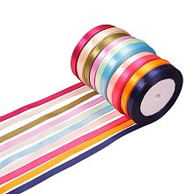 ARRICRAFT 10 Rolls (25 Yards / Roll) 0.39" Satin Ribbon Multicolor Tapes for Gift Wrapping Wedding Festival Decorating