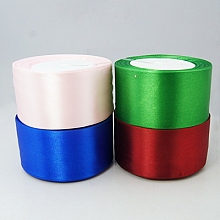 Honeyhandy Satin Ribbon, Mixed Color, 2 inch(50mm), 25yards/roll(22.86m/roll), 100yards/group, 4rolls/group