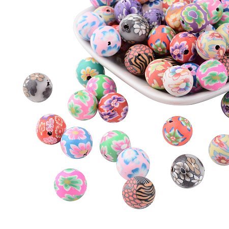 ARRICRAFT 200PCS Mixed Color Round Handmade Polymer Clay Beads 12mm