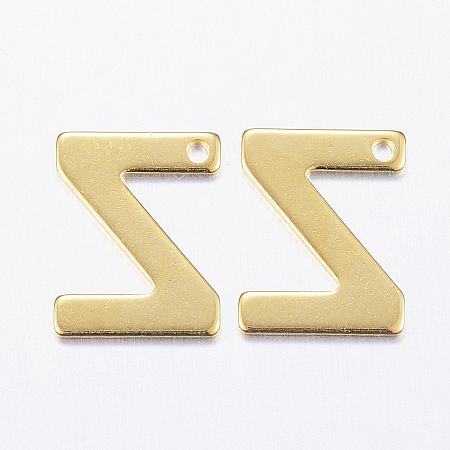 Honeyhandy 304 Stainless Steel Charms, Letter.Z, Golden, 11x8.5x0.8mm, Hole: 1mm