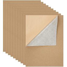 BENECREAT 12PCS Velvet (Tan) Fabric Sticky Back Adhesive Felt Sheet11.5"x15.5", Self-Adhesive, Durable and Water Resistant, Multi-purpose, Ideal for Art and Craft Making