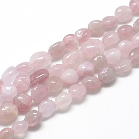 Arricraft Natural Rose Quartz Beads Strands, Oval, 8~15x7~12x4~12mm, Hole: 1mm, about 30~45pcs/strand, 15.7 inches