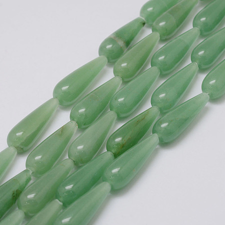 ARRICRAFT Natural Green Aventurine Beads Strands, teardrop, 30x10mm, Hole: 1mm, about 13pcs/strand, 14.9 inches(38cm)