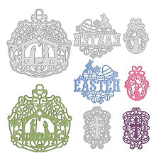 Easter Carbon Steel Cutting Dies Stencils, for DIY Scrapbooking/Photo Album, Decorative Embossing DIY Paper Card, Matte Platinum Color, 58~109x55~115mm; 4pcs/set