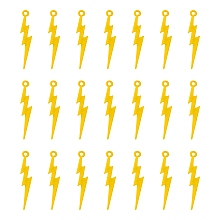 Honeyhandy Colorful Acrylic Pendants, Lightning Bolt, Yellow, 45x9x3mm,  Hole: 2mm