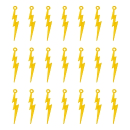 Honeyhandy Colorful Acrylic Pendants, Lightning Bolt, Yellow, 45x9x3mm,  Hole: 2mm