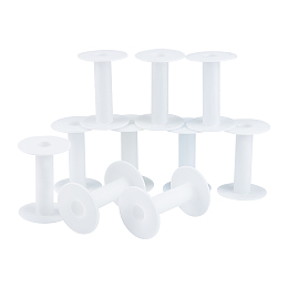 PANDAHALL ELITE Plastic Empty Spools for Wire, Thread Bobbins, White, 6.7x9.6cm, Hole: 2cm