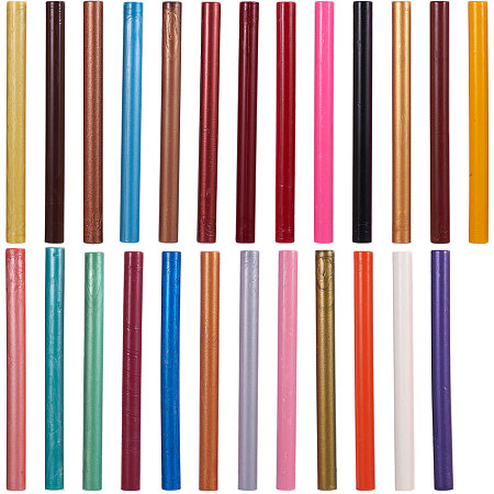 CRASPIRE Sealing Wax Sticks, For Retro Vintage Wax Seal Stamp, Column, Mixed Color, 134x10.5~11mm; 1pc/color, 25pcs/set