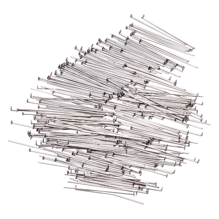 PandaHall Elite 1 Inch Length 30mm 304 Stainless Steel Flat Head Wire Headpins Jewelry Finding Craft Headpins, about 278pcs/20g
