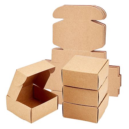 SUPERFINDINGS Kraft Paper Gift Box, Folding Boxes, Square, BurlyWood, 28x24.4x0.04cm; finished product: 8x8x4cm