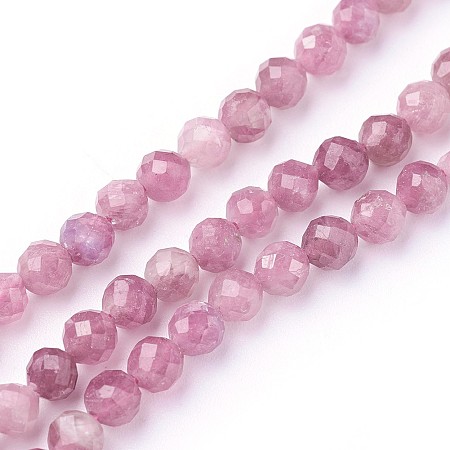 ARRICRAFT Natural Tourmaline Beads Strands, Faceted, Round, 4~4.5mm, Hole: 0.6mm, about 90~100pcs/strand, 14.5~16.1 inches(37~41cm)