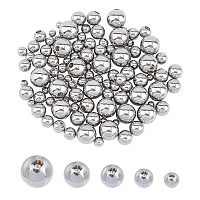 Unicraftale 304 Stainless Steel Cord End Caps, Memory Wire End Caps, Round, Stainless Steel Color, 3~8x2~3mm, Hole: 2mm; 100pcs/box