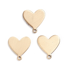 PANDAHALL ELITE Brass Charms, Stamping Blank Tag, Long-Lasting Plated, Heart, Brushed Antique Bronze, 12x11x1mm, Hole: 1mm, 30pcs/box