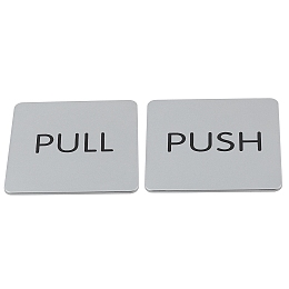 Gorgecraft ABS Public Sign Stickers, for Door Accessories Sign, PULL & PUSH, White, 97x97x1.5mm, 2sets/bag