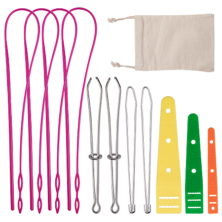 Gorgecraft Sewing Tools, with Plastic Elastic Threaders Wear Elastic Band Tool Sets, Drawstring Bags and Stainless Steel Drawstring Threader with Tweezers Steel Bodkin, Mixed Color, 15.5x12.5x0.5cm