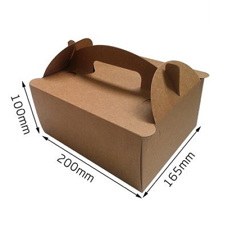 NBEADS Kraft Paper Box, Rectangle, Sienna, 20x16.5x10cm