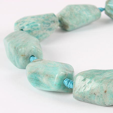 Arricraft Natural Gemstone Amazonite Nuggets Bead Strands, 22~38x15~30x8~20mm, Hole: 2mm, about 10~17pcs/strand, 16.54 inches
