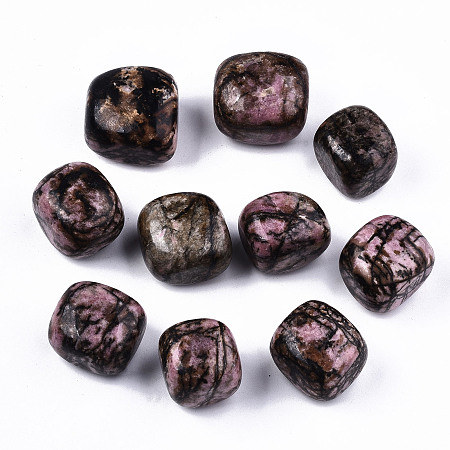 ARRICRAFT Natural Rhodonite Beads, Tumbled Stone, No Hole/Undrilled, Nuggets, 19~30x18~28x10~24mm 250~300g/bag