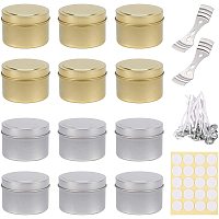 DIY Jewelry Kits, with Round Iron Tin Cans, Candle Wick and Double-faced Self-adhesive Paper Stickers, Mixed Color, 20x15x10mm