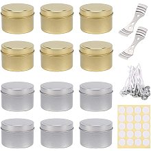 DIY Jewelry Kits, with Round Iron Tin Cans, Candle Wick and Double-faced Self-adhesive Paper Stickers, Mixed Color, 20x15x10mm