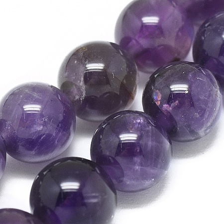 Arricraft Natural Amethyst Beads Strands, Round, 8mm, Hole: 1mm, about 21pcs/strand, 7 inches(18cm)