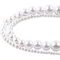 ARRICRAFT ABS Plastic Imitation Pearl Beads, Round, White, 105x92x20mm, 3~12x1.4~2.3mm, 899pcs/box