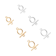 Unicraftale 304 Stainless Steel Toggle Clasps, Golden & Stainless Steel Color, 6.8x5.2x1.1cm; 24sets/box