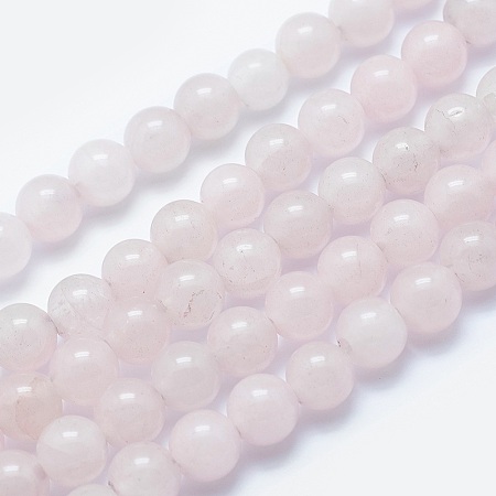 Arricraft Natural Rose Quartz Beads Strands, Round, 8~8.5mm, Hole: 2mm, about 48pcs/strand, 15.3 inches