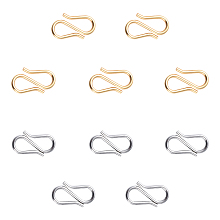 Unicraftale 304 Stainless Steel S Hook Clasps, Golden & Stainless Steel Color, 12.5~13x6.5~7x1mm, 2 colors, 30pcs/color, 60pcs/box