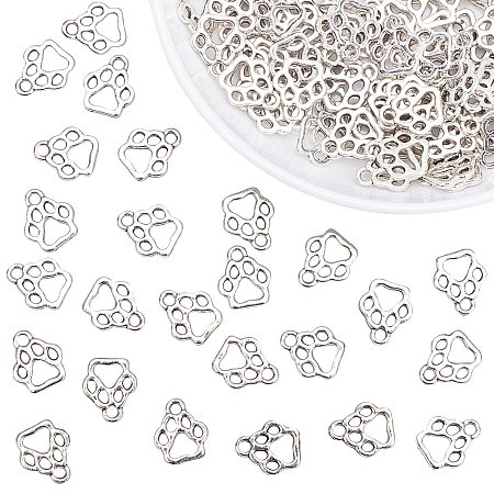 PandaHall Elite 150pcs Dog Paw Print Pet Charm Alloy Doggy Puppy Cat Animal Cat Dog Paw Footprint Pendant Jewelry Findings for Jewelry Necklace DIY Jewelry Supplies