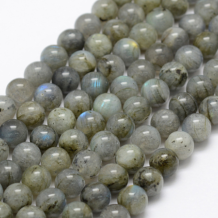 ARRICRAFT Natural Labradorite Beads Strands, Round, 8mm, Hole: 1mm, about 49pcs/strand, 15.3 inches(39cm)