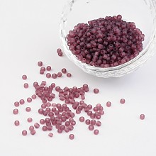 Honeyhandy 8/0 Frosted Round Glass Seed Beads, Rosy Brown, Size: about 3mm in diameter, hole:1mm, about 1101pcs/50g