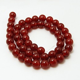 Arricraft Natural Carnelian Beads Strands, Dyed, Grade A, Dark Red, Round, 8mm, Hole: 1mm, about 48pcs/strand 15 inches