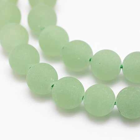 ARRICRAFT Frosted Round Natural Green Aventurine Beads Strands, 6mm, Hole: 1mm, about 63pcs/strand, 15.5 inches