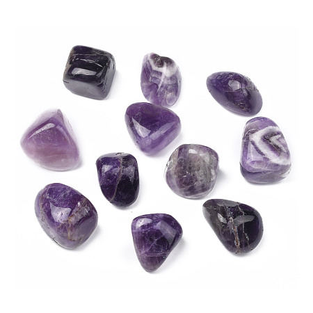 Arricraft Natural Amethyst Beads, Tumbled Stone, No Hole/Undrilled, Nuggets, 20~35x13~23x8~22mm
