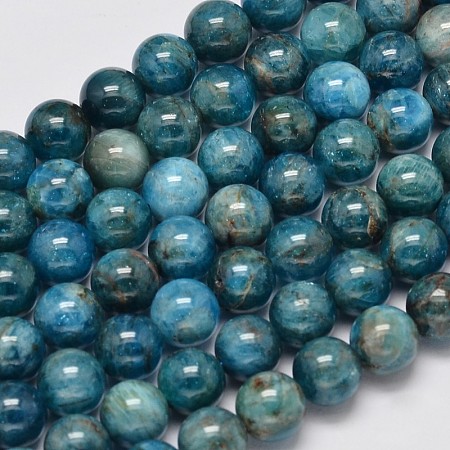 ARRICRAFT Natural Apatite Round Bead Strands, 8mm, Hole: 1mm, about 50pcs/strand, 15.5 inches