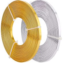 Aluminum Wire, Flat, Mixed Color, 5mm; about 10m/roll; 2 colors, 1roll/color, 2rolls/box