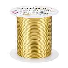 BENECREAT Copper Wire, for Wire Wrapped Jewelry Making, Light Gold, 23 Gauge, 0.6mm; about 50m/roll