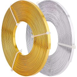 Aluminum Wire, Flat, Mixed Color, 5mm; about 10m/roll; 2 colors, 1roll/color, 2rolls/box