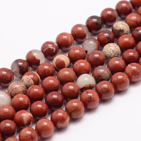ARRICRAFT Natural Red Jasper Bead Strands, Round, 12mm, Hole: 1mm, about 32pcs/strand, 15.5 inches