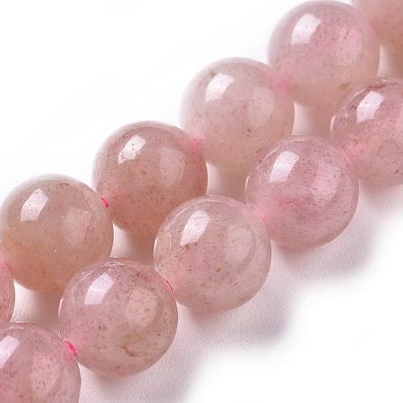 Arricraft Natural Strawberry Quartz Beads Strands, Grade AB, Round, 8mm, Hole: 1mm, about 49pcs/strand, 15.3~15.5 inches(39~39.5cm)