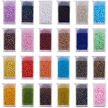 Arricraft 24 Color 3mm Seed Beads, 8/0 Small Round Glass Beads Jewelry Kit with Removable Organizer Box for Friendship Bracelet Making Beading Weaving