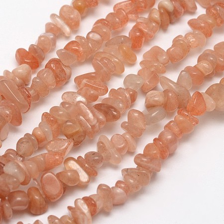 Arricraft Chips Natural Sunstone Beads Strands, 3~8x3~12x3~5mm, Hole: 1mm, about 32 inches