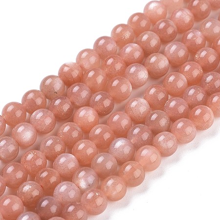 Arricraft Natural Sunstone Beads Strands, Round, 6mm, Hole: 1mm, about 63pcs/strand, 15.35 inches(39cm)