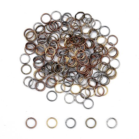 NBEADS 500g Mixed Color Iron Double Jump Rings, Split Rings, 8x0.7mm; about 6.6mm inner diameter; about 3500pcs/500g